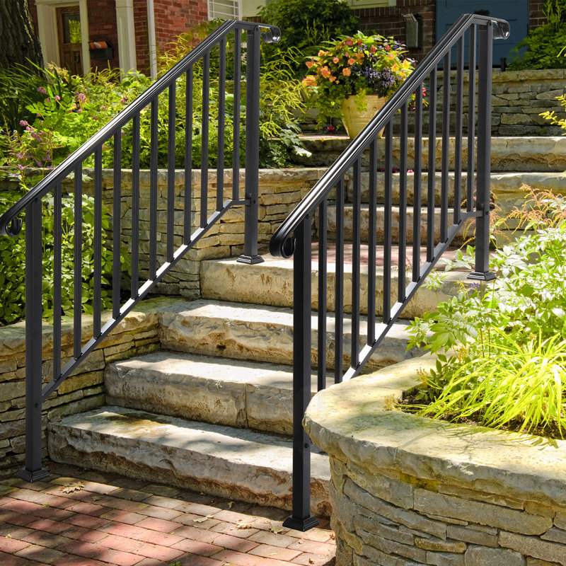 Rampe d'escalier en métal Fegley, 4-Step