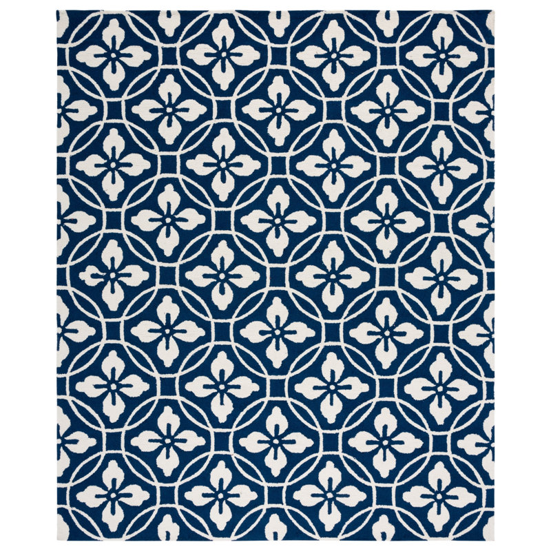 Berchmans Hand Hooked Performance Geometric Rug, Rectangle 8' x 10'