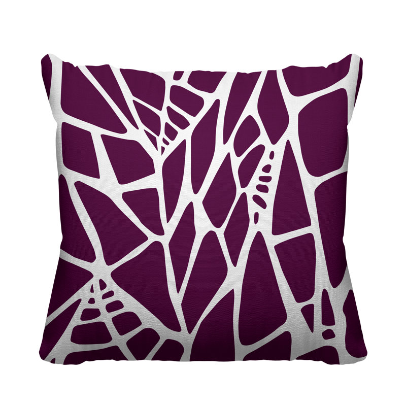 Coussin intérieur / extérieur Rodman Tribal Abstract, L 19 po x H 19 po, Mauve