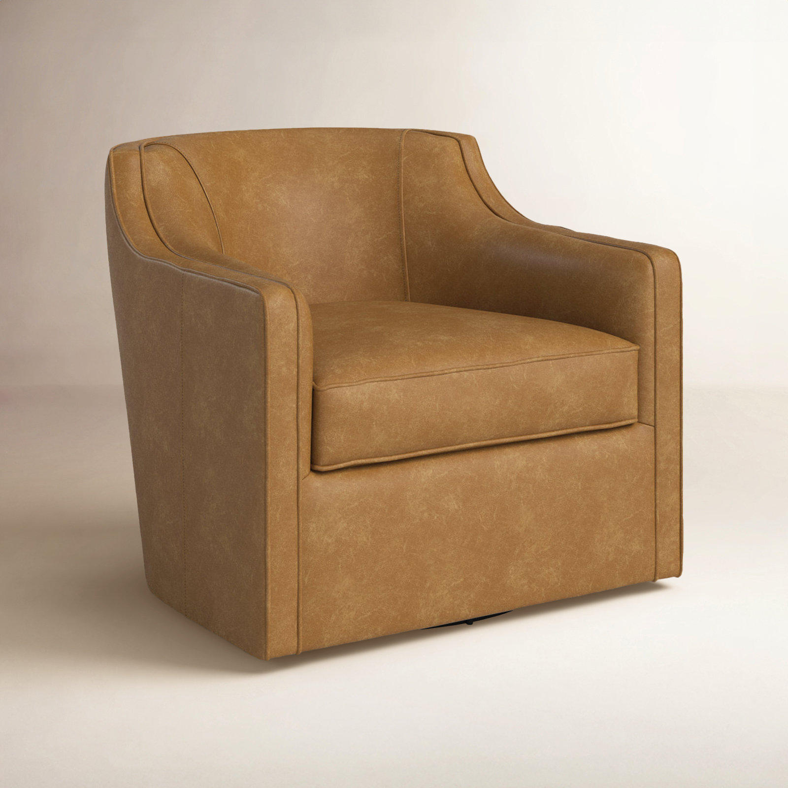 Marietta Upholstered Swivel Armchair, Stallone Aztec Sunrise Genuine Leather
