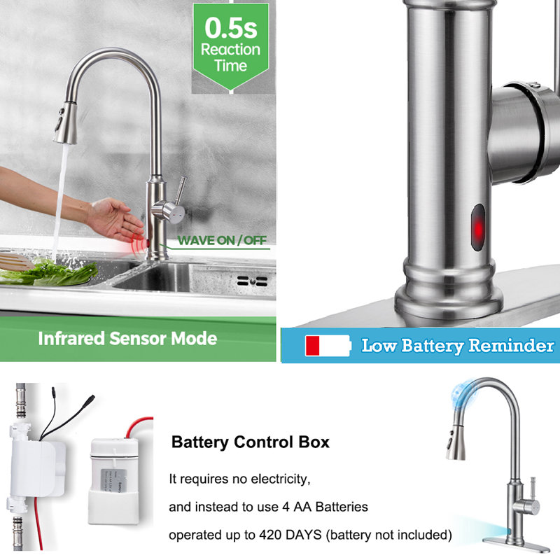 ARRISEA Pull Down Touchless Kitchen Faucet
