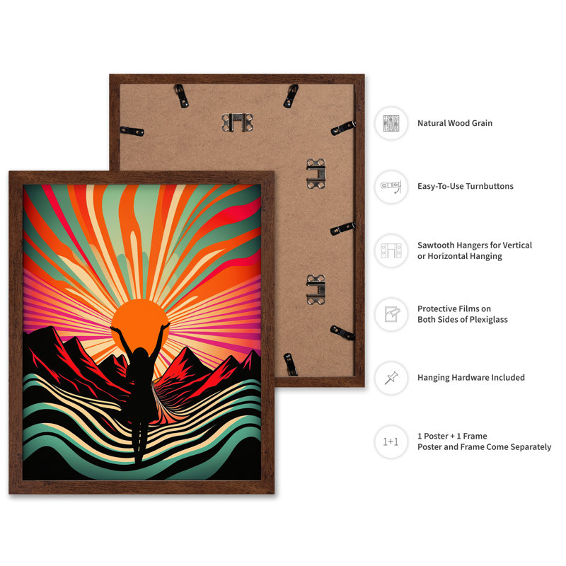 Déesse du soleil, Poster, 16"H x 20"W, Brown Framed