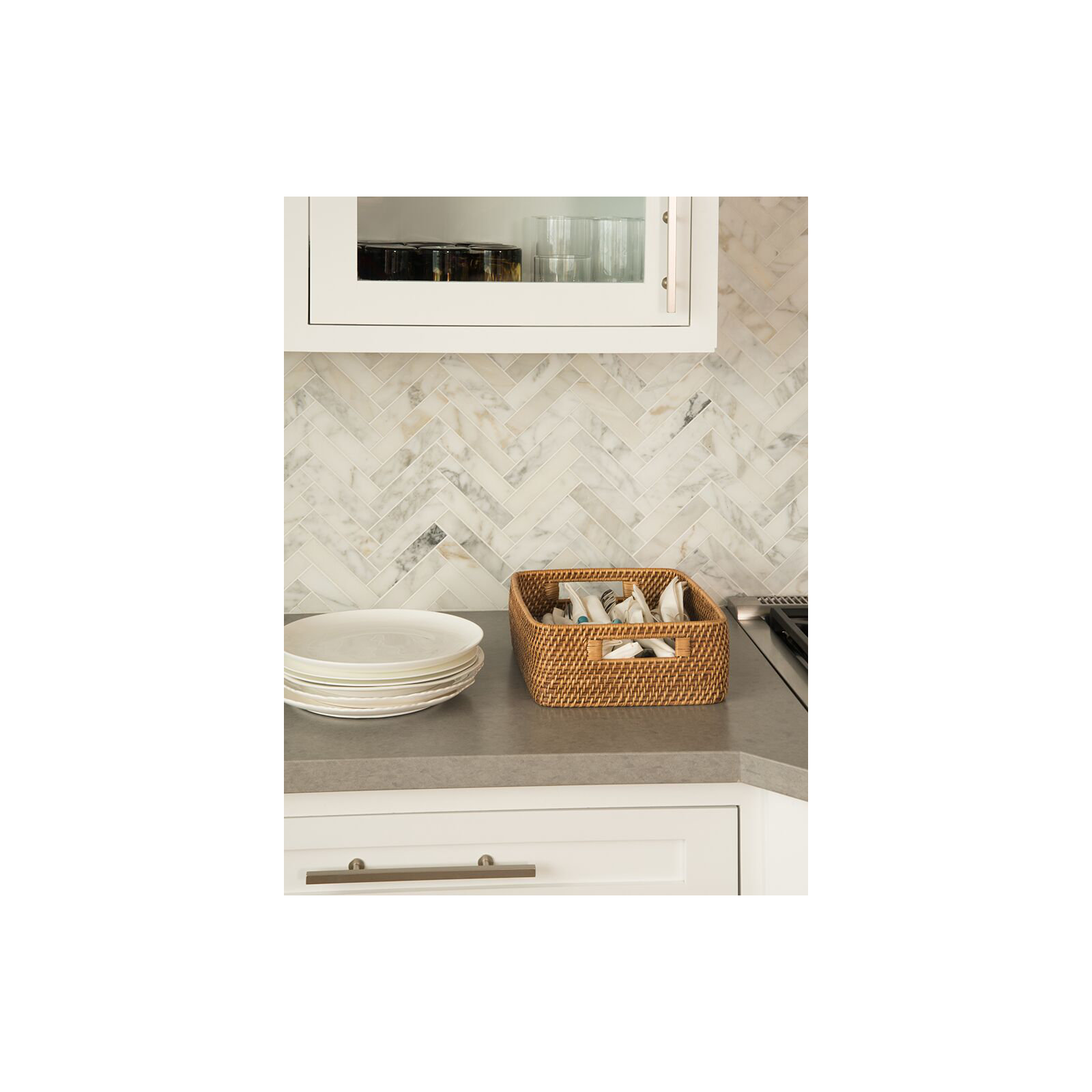Bavan Rattan Basket With Handles 1, Honey Brown