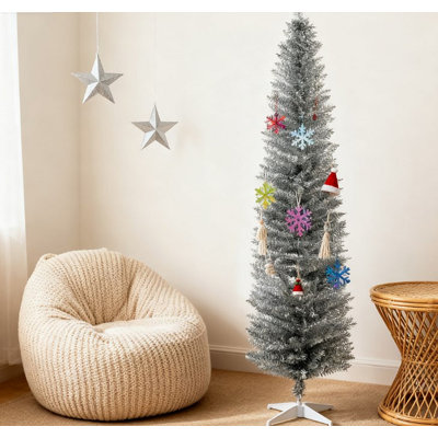 Sapin de Noël au crayon décoré avec 499 branches réalistes et support en plastique