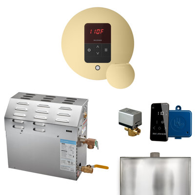 MS 15 kW (15000 W) Steam Shower Generator Package with round iTempo Control and Accessories