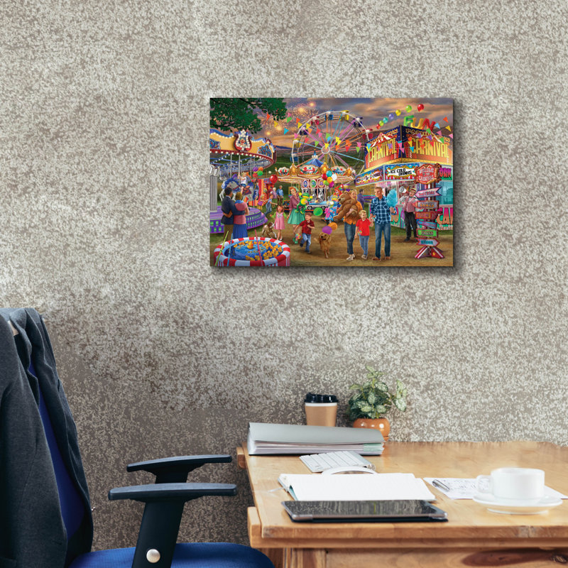 «Family Fun Carnival» par Bigelow, illustrations sur toile, H 18 po x l 26 po x P 0,75 po