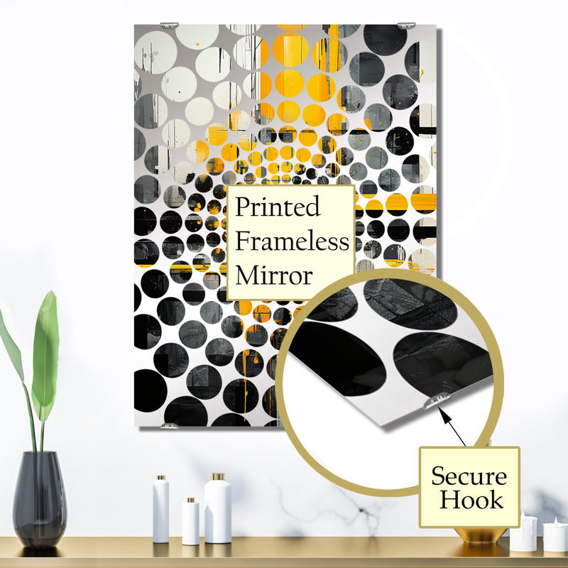 Rattew - Miroir à collage abstrait, décoration murale MIR131672, 32 po x 24 po