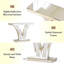Table de vestibule en forme de V, table d'appoint en miroir, console