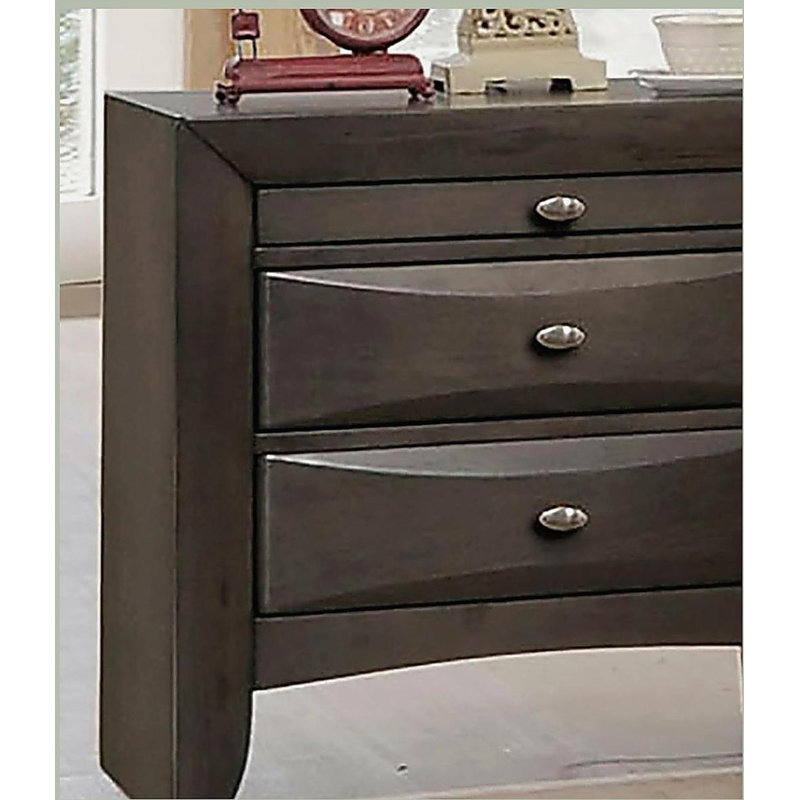 Table de chevet grise 1pc, Gris