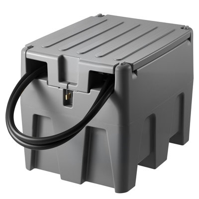 Portable Diesel Tank, 58 Gallon Capacity & 10 GPM Flow Rate, Fuel Tank with 12V Electric Transfer Pump and 13.1ft Rubber Hose, PE Diesel Transfer Tanks for Easy Fuel Transportation, Grey