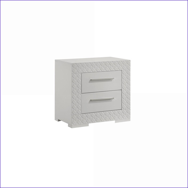 Blanca Modern 2-Drawer Wood Nightstand in White