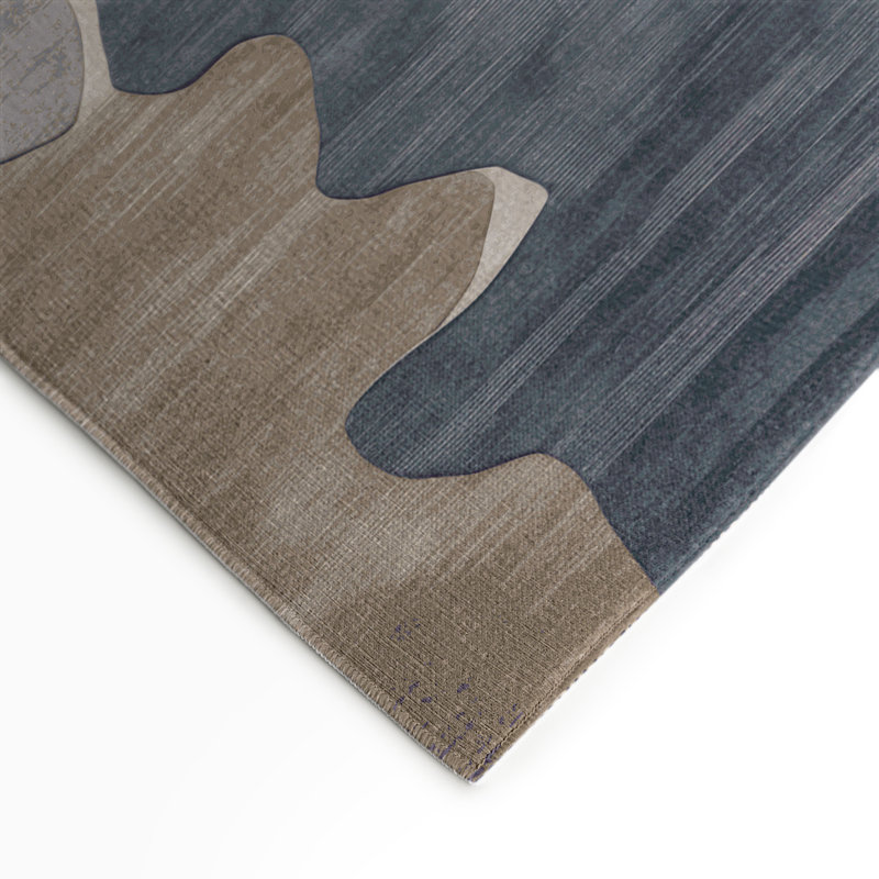 Tapis intérieur et extérieur gris Watercolor, Rectangulaire 3 pi x 5 pi