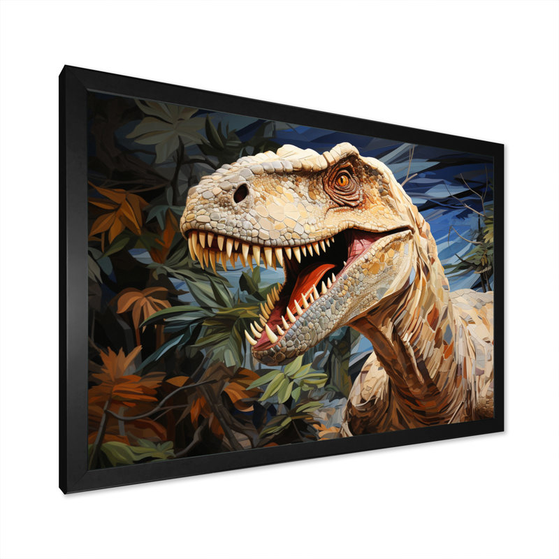 «Dinosaur Prehistoric Legacy Pastoral I», reproduction sur toile, H 16 po x l 32 po x P 1 po, Cadre photo noir