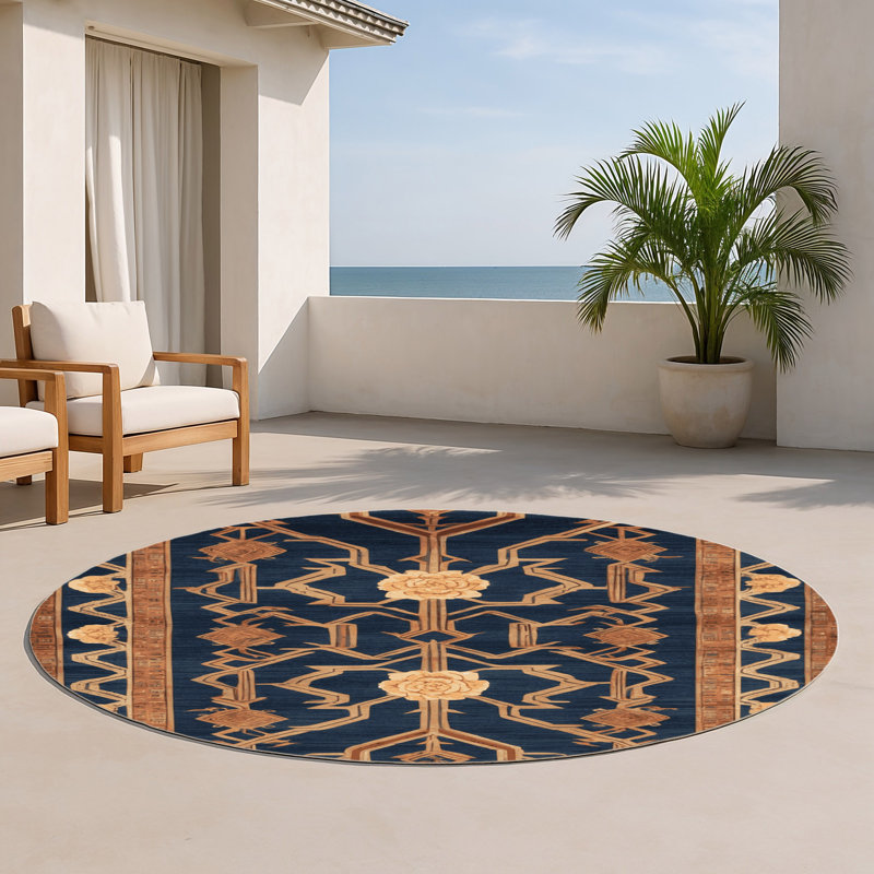 Tapis intérieur et extérieur ArtDeco, Rond 5 pi