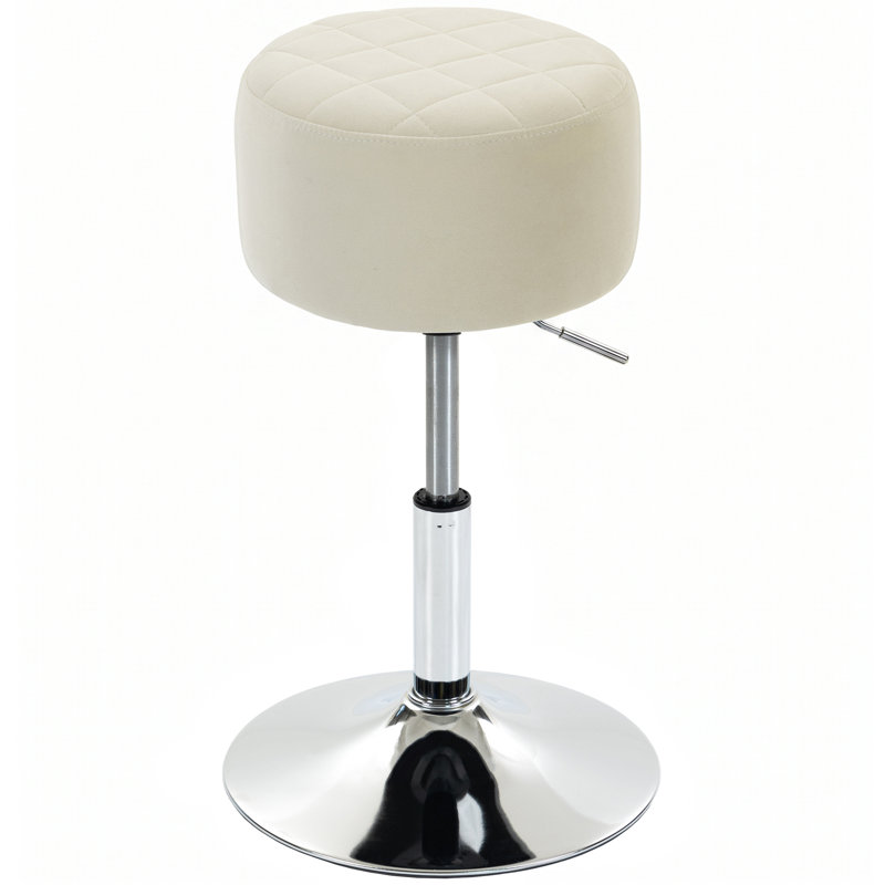 Swivel Upholstered Bar Stool, Black/Chrome