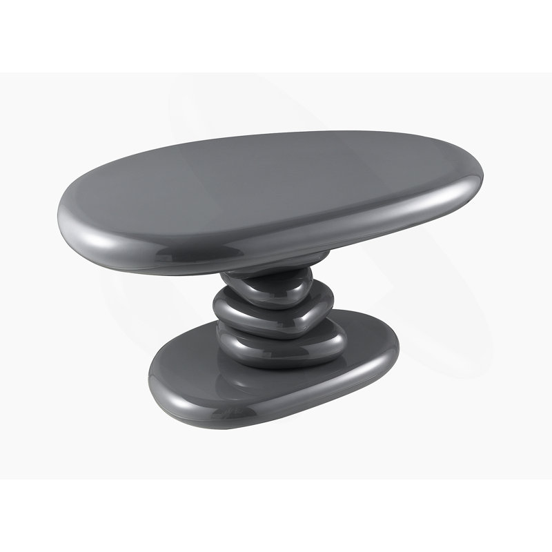 Table de bout grise ultrabrillante