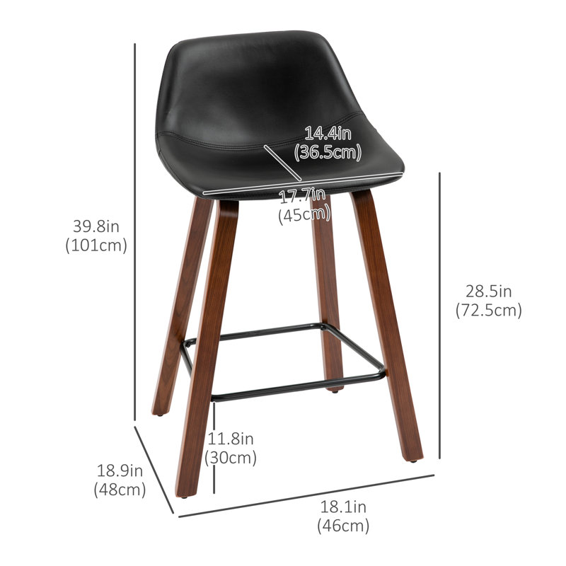 Tabouret de comptoir 25,6 po Marengo, Noir