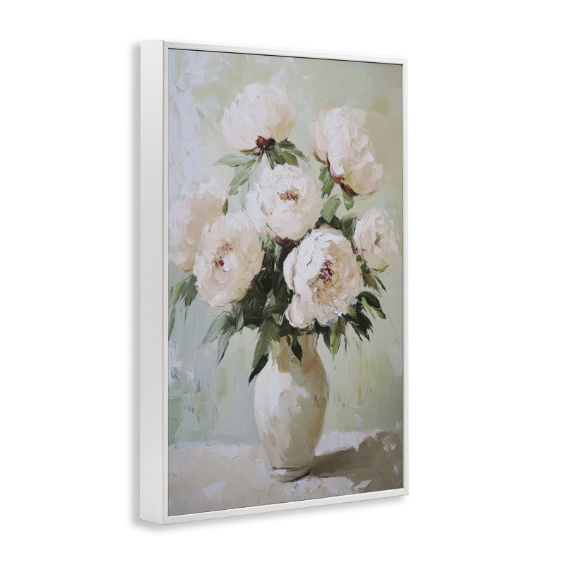 Giclée encadrée de rose pâle, par Petal Prints Design, H 24 po x l 16 po, Estampe numérique encadrée blanc bord de mer