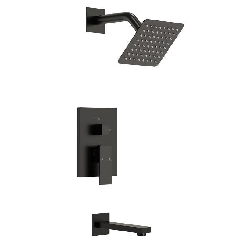 Tub and Shower Faucet Set, Tub And Shower Trim Kit, Valve Included, Matte Black