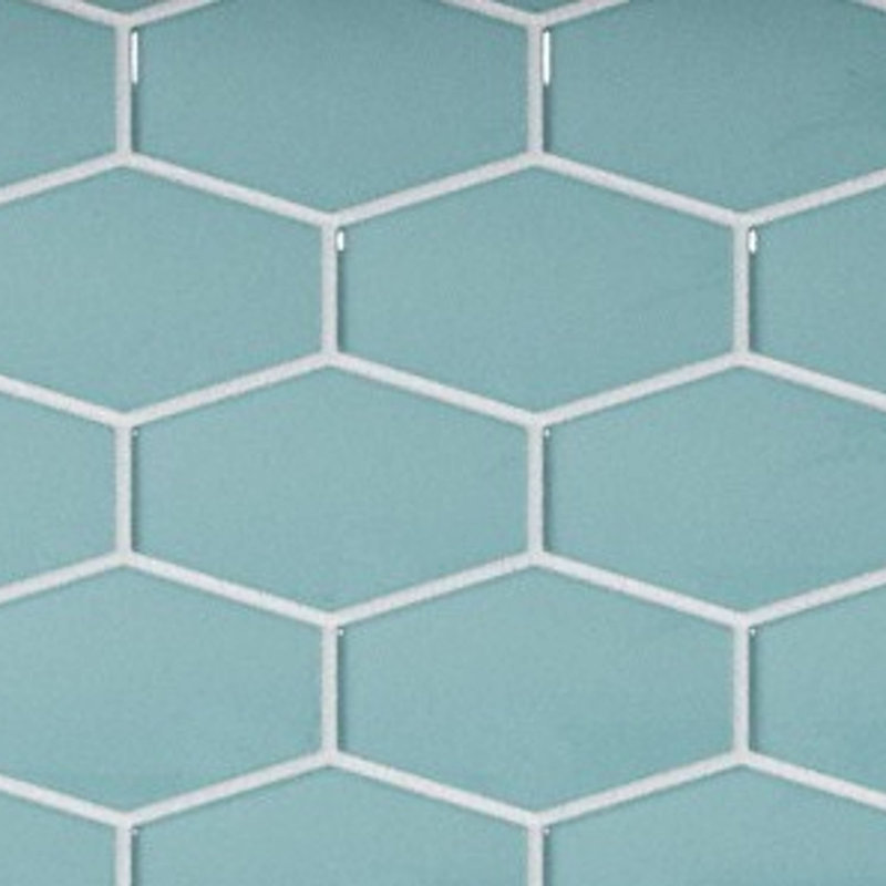 Long Hex 10.60in.x11 in. Glass Mosaic Tile, Skyline Gloss