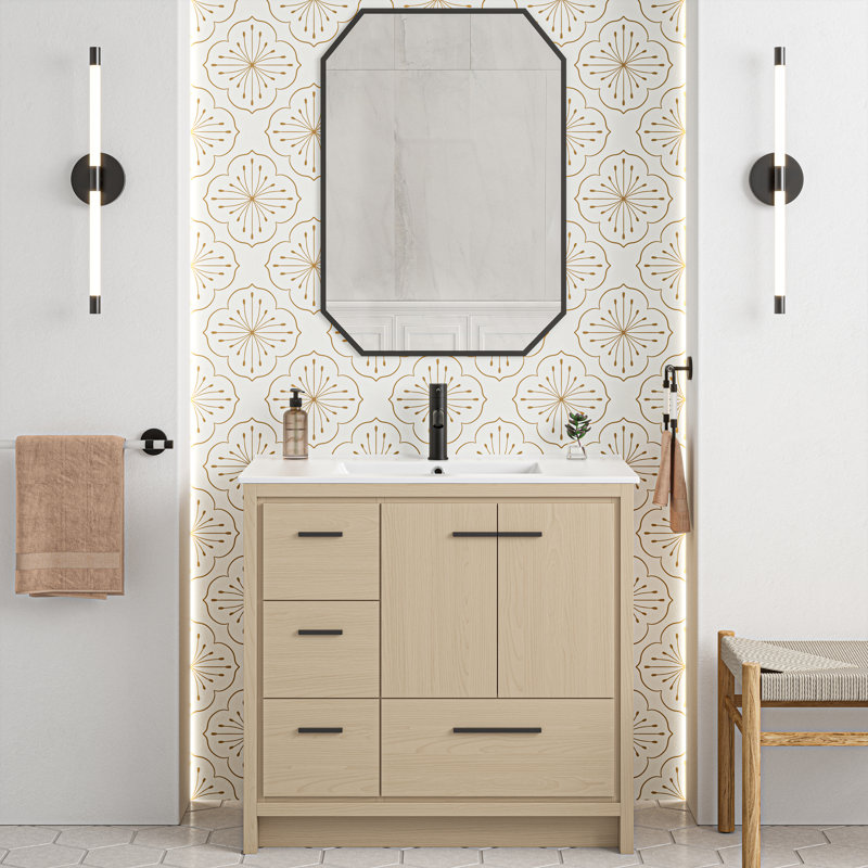 Virage 36 Freestanding, Bathroom Vanity, 3, Brown, White