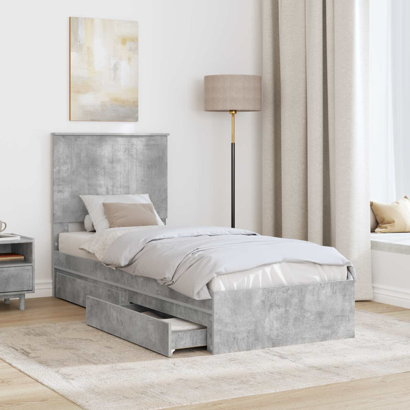 Bed, Small Single (2'6), Concrete Grey