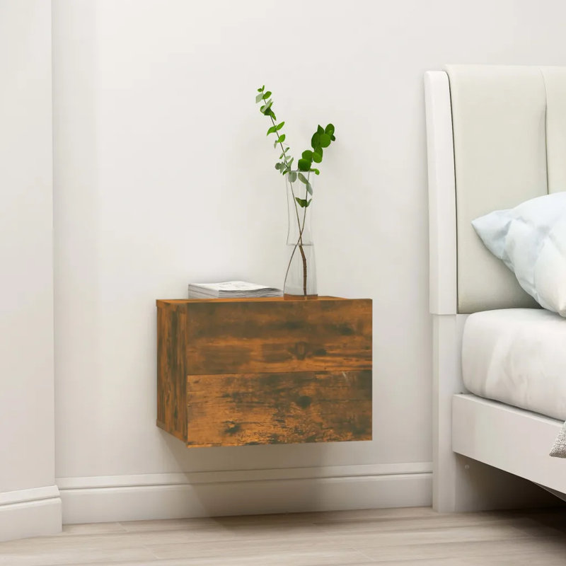 Aumiller 40cm W Manufactured Wood Bedside Table, Oak, 1