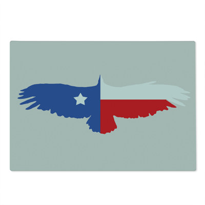 Ambesonne Texas Star Cutting Board Large Size Bald Eagle Design Violet Blue Vermilion