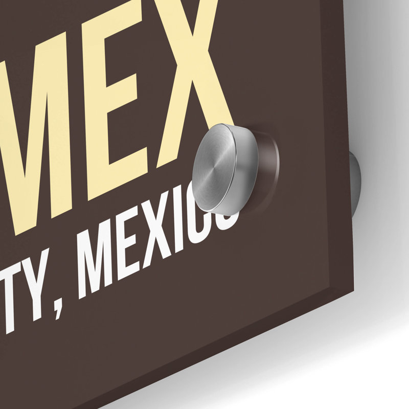 Art mural en verre acrylique, MEX, H 36 po x l 24 po x P 0,2 po