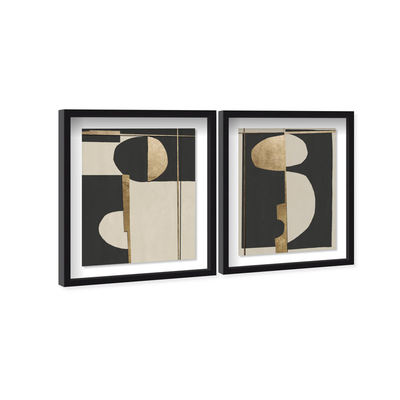 Balance Set Shadowbox Abstract Print by Oliver Gal, Black Frame, 16 x 20, 17.5"H x 21.5"W, Black Shadowbox