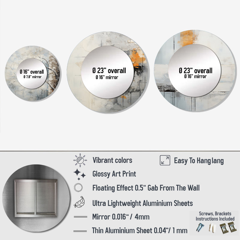 Devvon Metal Round Mirror