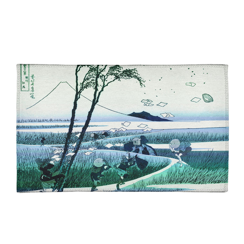 Tapis vert / bleu Ejiri in Suruga, Rectangle 2 pi x 3 pi