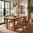 63" Solid Wood Dining Table for 6