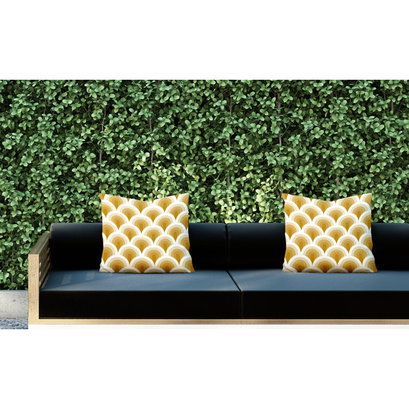  Coussin décoratif intérieur / extérieur, L 19 po x H 19 po, Jaune
