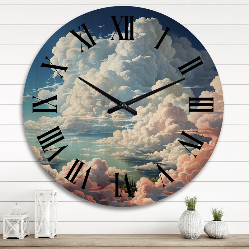 Horloge murale en bois massif Lyuda, Très grand