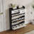 3-Door PVC Door Shoe Cabinet With 2-Drawers - Shape Design, Large Storage Space