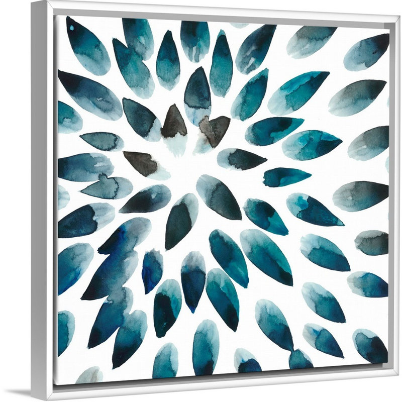 « eaux douces » par the novogratz-painting on toile, Cadre flottant blanc, H 24 po x l 24 po x P 1,25 po