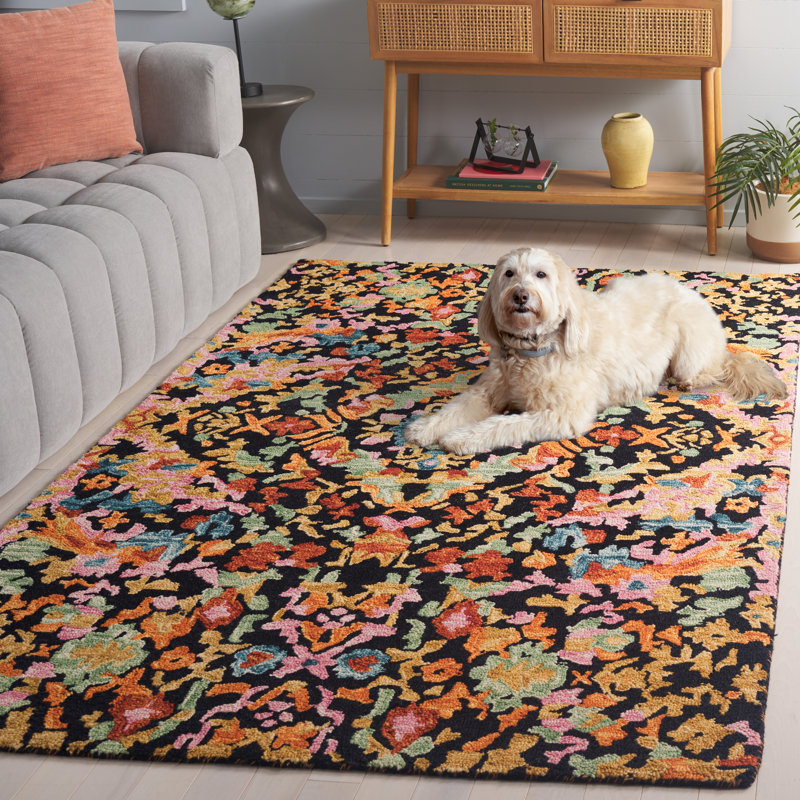 Hand Tufted Wool;Cotton Abstract Indoor Rug, Rectangle 5' x 8'