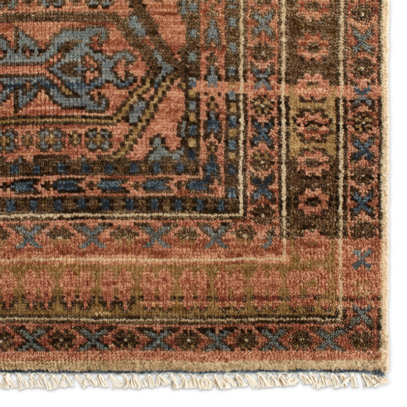 Jaipur Living Leone LIB13 Handknotted Medallion Pink and Blue Area Rug (5'6"x8'), Rectangle 1' x 12'
