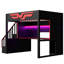 Lit mezzanine pleine grandeur avec bureau, escalier de rangement, lumières DEL, ports USB - rouge et noir