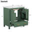 Meuble-lavabo vert de 30 po avec lavabo simple, lavabo sous le comptoir, armoire de rangement pour la salle de bain avec 2 portes et un tiroir, fermeture en douceur, rangement multifonctionnel (WF324043)