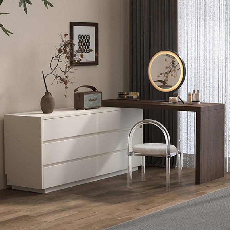 Makeup Vanity with Light mirror,6 drawers