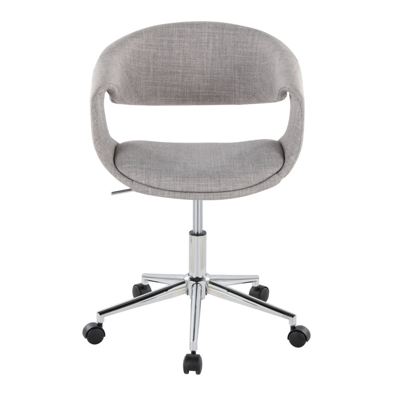 Task Chair In Chrome Metal And Grey Fabric
