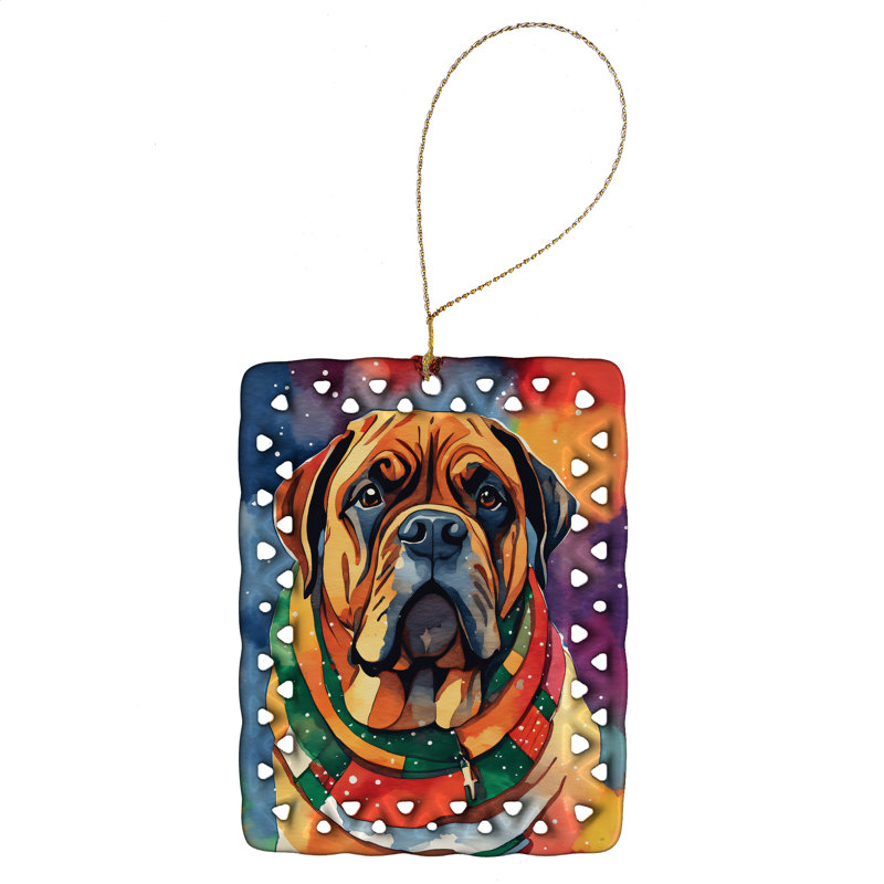 Ornement de Noël en porcelaine Bullmastiff, Bullmastiff 3399