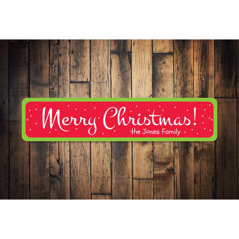Plaque de Noël en aluminium, H 6 po x l 24 po x P 0,063 po