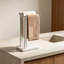 Porte-serviettes sur pied avec base en marbre, en acier inoxydable SUS304, en forme de L, double porte-serviettes pour salle de bain, comptoir ou évier de cuisine, base antidérapante.