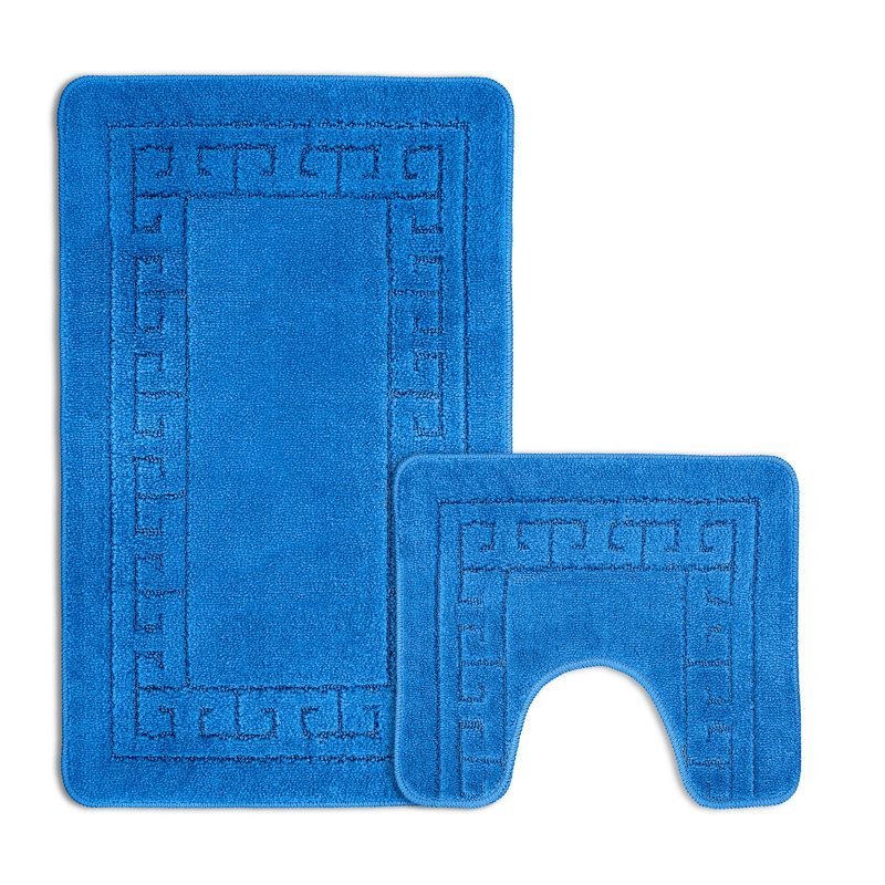 Kelya Greek Key Bath Set, Blue