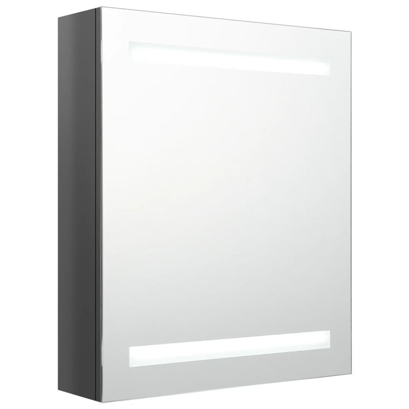 Sigismund 500mm W 600mm H Surface Frameless Medicine Cabinet Mirror 3 Fixed, Shining Grey