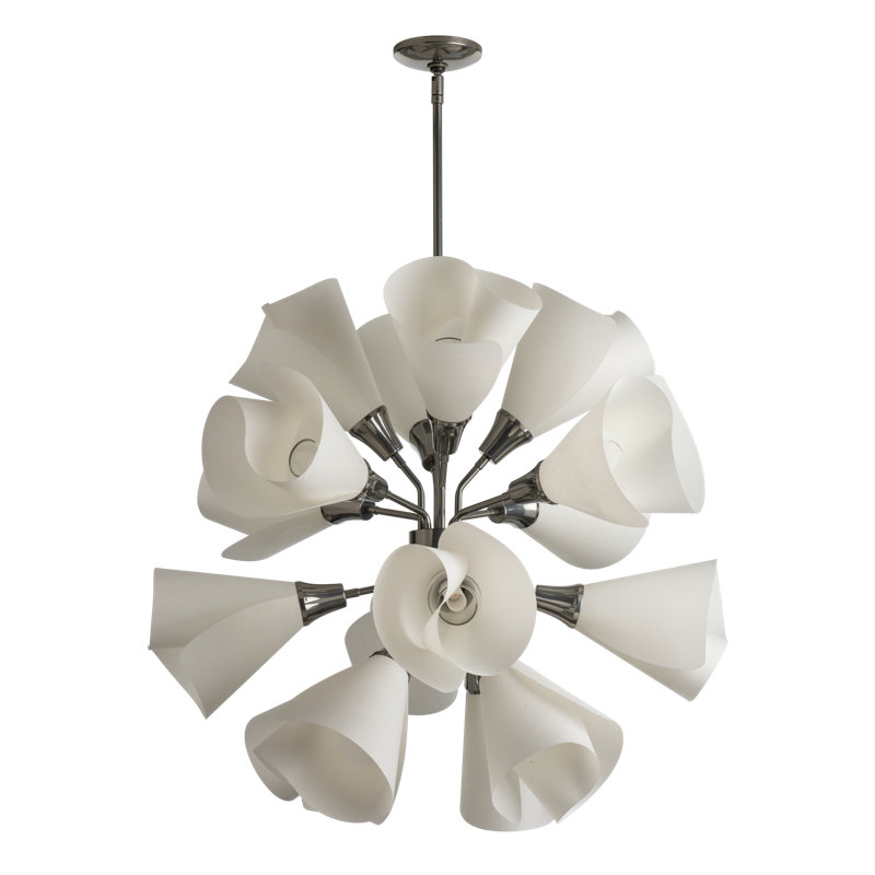 Mobius 16 - Light Sputnik Sphere Chandelier, Sterling