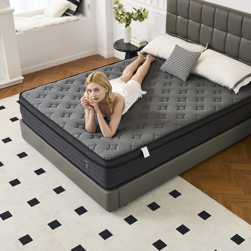 Matelas en mousse à mémoire de forme à ressorts ensachés mi-ferme 12 po, Grand lit
